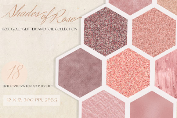 Shades of Rose Gold Glitter Textures