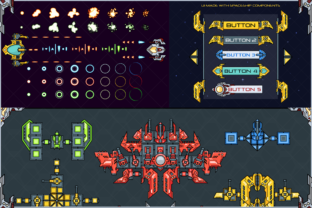 Spaceship Creation Kit - Game Assets Graphic by pixaroma · Creative Fabrica