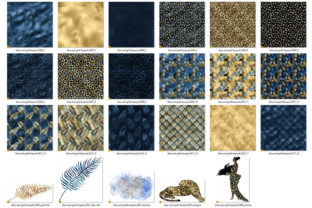 Blue and Gold Leopard Digital Paper Graphic by Digital Curio · Creative ...