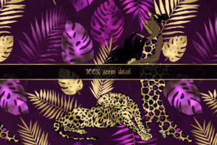Purple and Gold Leopard Digital Paper Graphic by Digital Curio ...