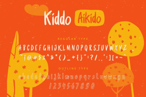 Kiddo Aikiddo Font PNG with transparent background - Preview 1
