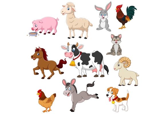 Farm Animals Clip Art Set Graphic Graphic by tigatelusiji  Creative Fabrica