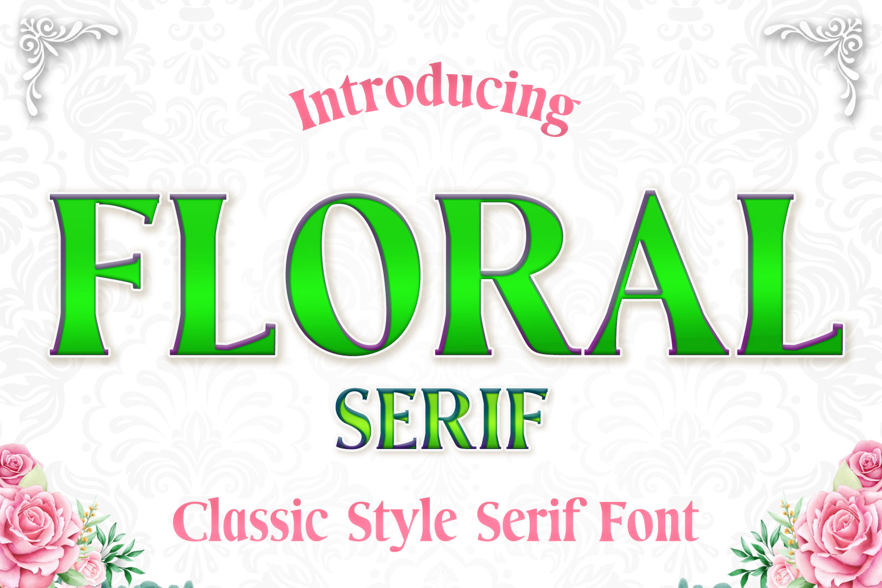 Floral Serif font preview in a serif style