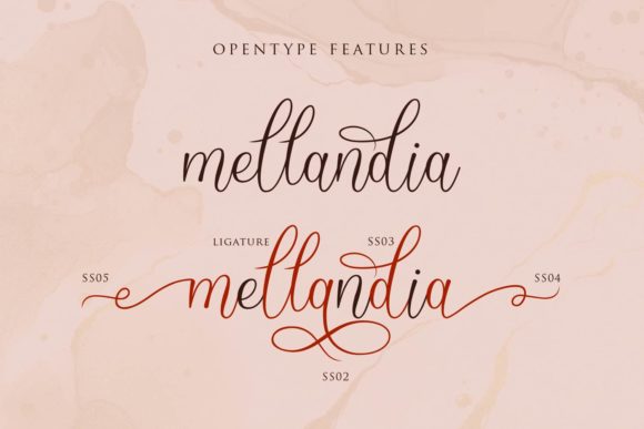 Mellandia Font PNG with transparent background - Preview 1