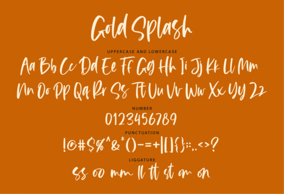 Gold Splash Font - Preview 2