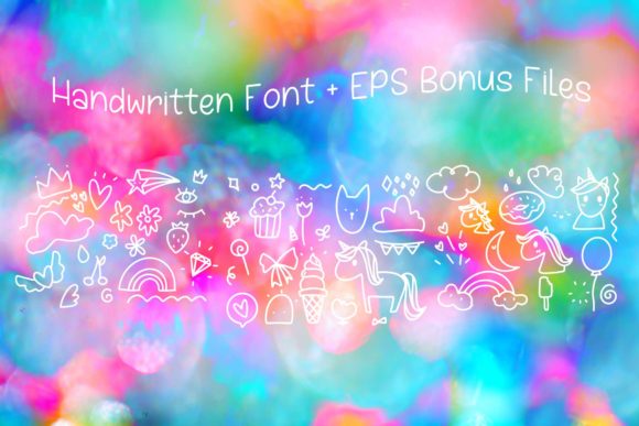 Fat Unicorn Font PNG with transparent background - Preview 2