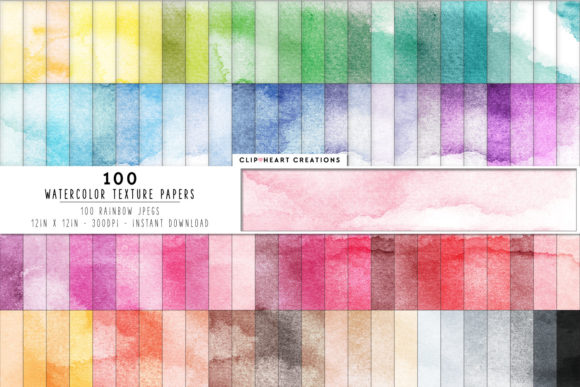 100 Watercolor Digital Papers
