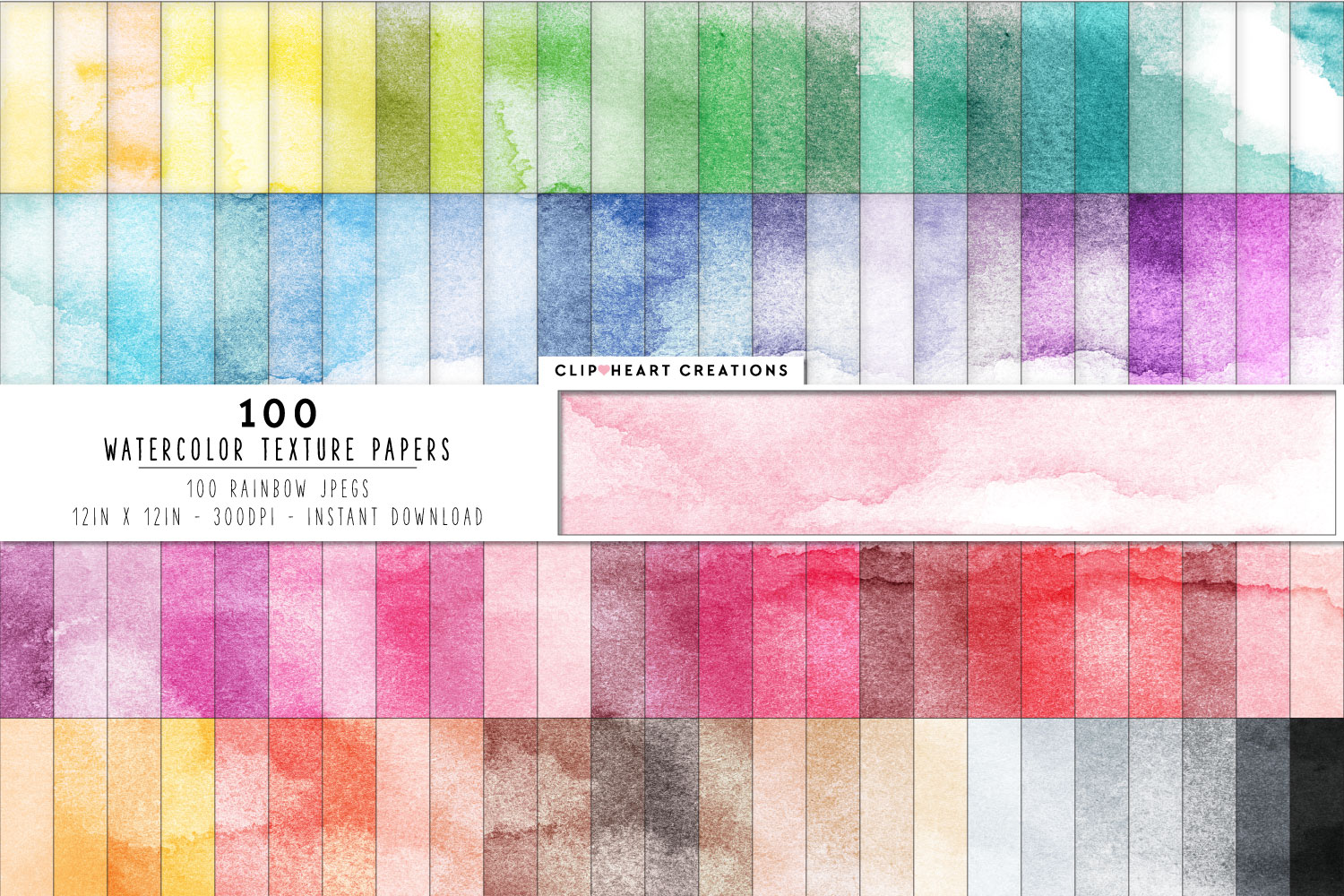 100 Watercolor Digital Papers