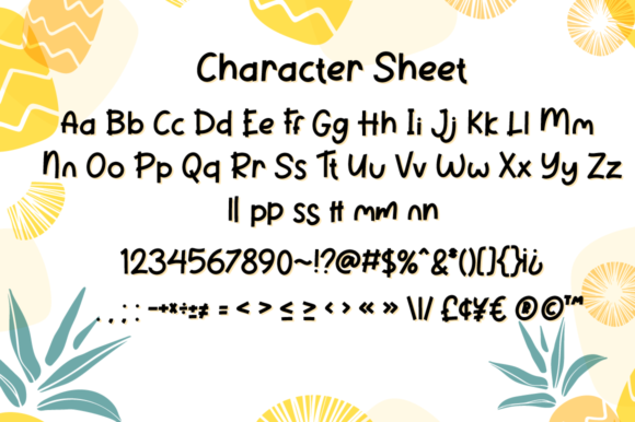 Pineapple Party Font PNG with transparent background - Preview 6