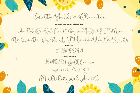 Pretty Yellow Font PNG with transparent background - Preview 6