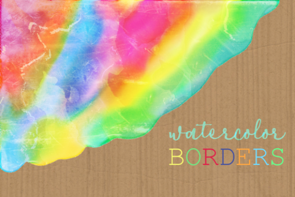 Watercolor Rainbow Brush Stroke Borders Graphic by Prawny · Creative ...