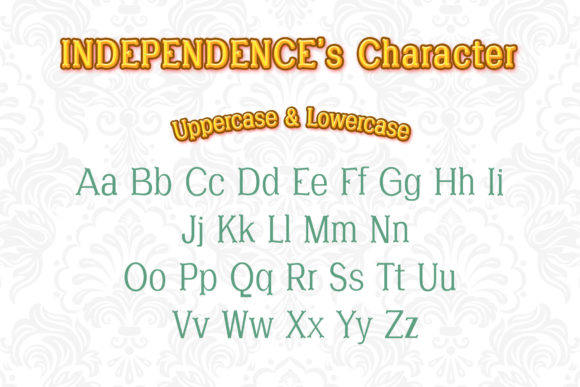 Independence Font PNG with transparent background - Preview 1