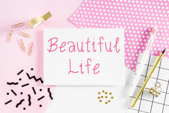 Pink Sakura Font PNG with transparent background - Preview 2