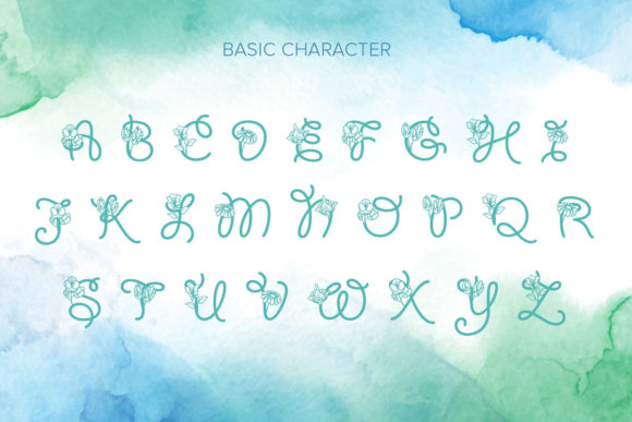 Joyful Monogram Font PNG with transparent background - Preview 4