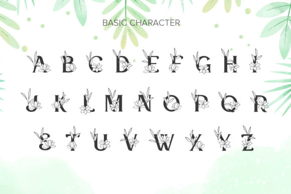 Kafina Monogram Font PNG with transparent background - Preview 4