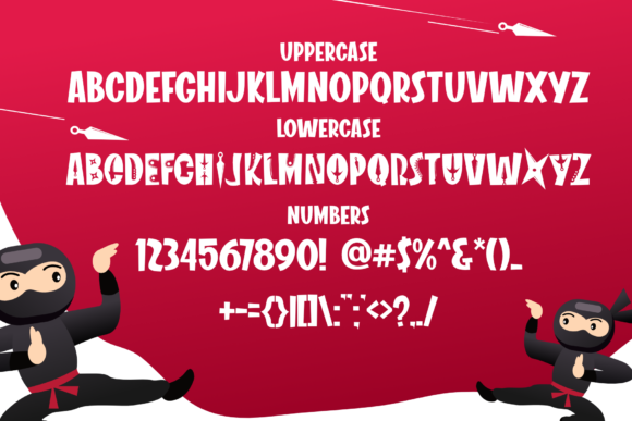 Ninja Fighter Font PNG with transparent background - Preview 1