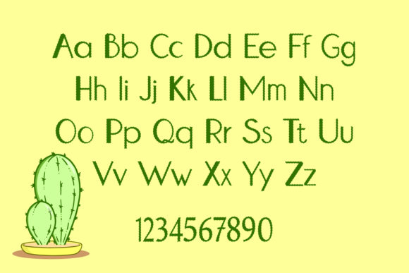 Prickly Cactus Font PNG with transparent background - Preview 2