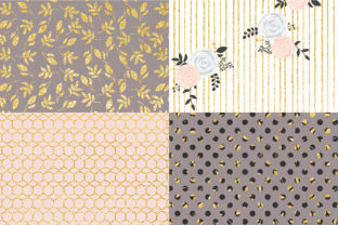 Digital Paper Gold Blush Floral Graphic by Sweet Shop Design · Creative ...