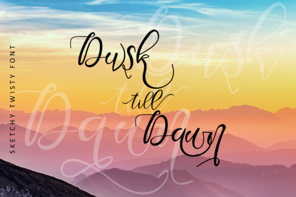 Sketchy Twisty Font PNG with transparent background - Preview 1