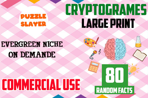 80 Cryptograms for KDP Activity Books Graphic KDP Interiors By AshleyPod