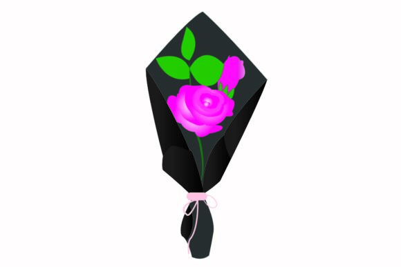 Pink Rose Bouquets Graphic Illustrations By garnetastudio