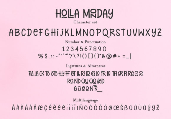 Holla Monday Font PNG with transparent background - Preview 4