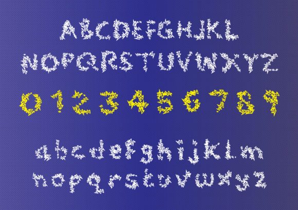 Ligthing Font PNG with transparent background - Preview 1