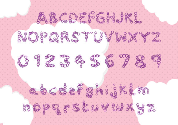 Little Puff Font PNG with transparent background - Preview 1
