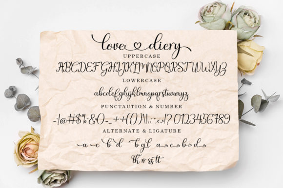 Love Diery Font PNG with transparent background - Preview 6