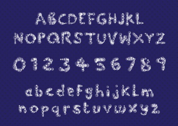 Retro Dot Font PNG with transparent background - Preview 1