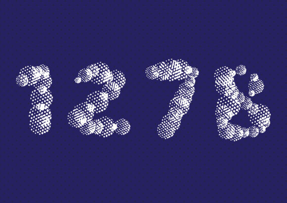 Retro Dot Font PNG with transparent background - Preview 3