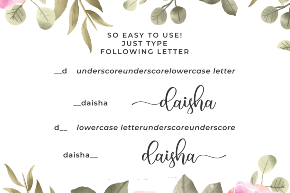Daisha Font PNG with transparent background - Preview 1