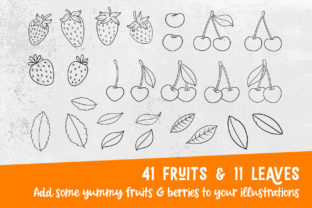 Icecream & Fruits Procreate Stamp Set Graphic by Suemomo · Creative Fabrica