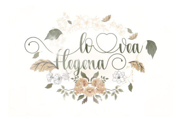 Lovea Hegena Font PNG with transparent background - Preview 1