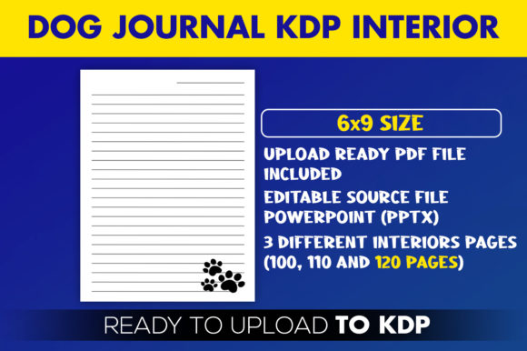 Dog Journal Editable KDP Interior Graphic KDP Interiors By Beast Designer