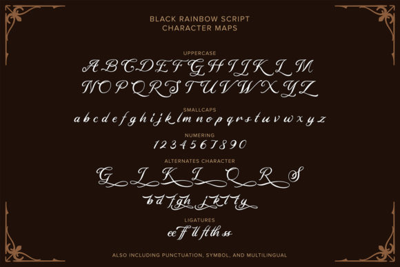 Black Rainbow Font PNG with transparent background - Preview 5