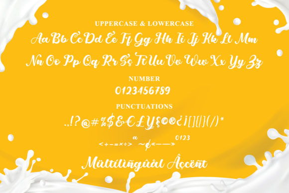 Milkshake Scriptsweet Font PNG with transparent background - Preview 4