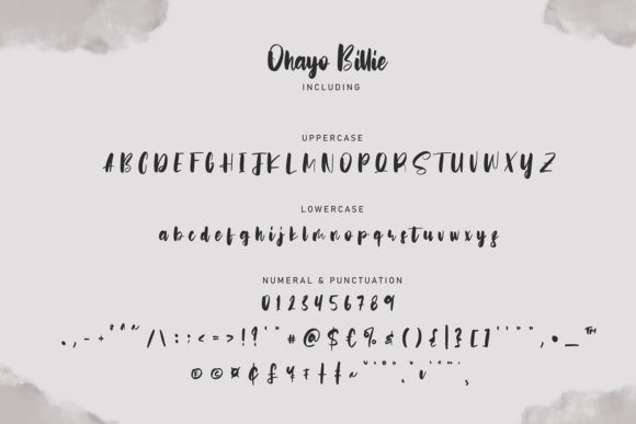 Ohayo Billie Font font preview - 5