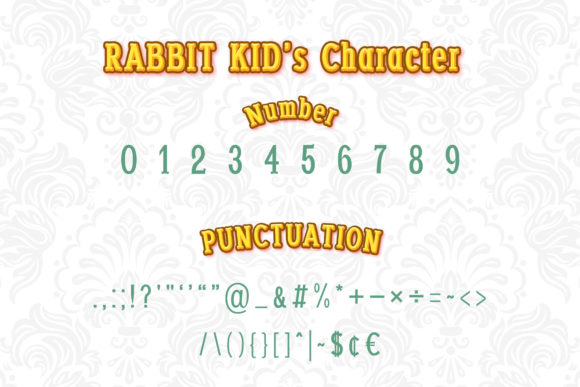 Rabbit Kid Font PNG with transparent background - Preview 2