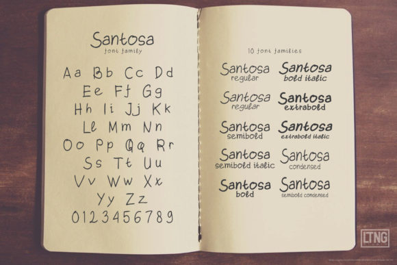 Santosa Font font preview - 2