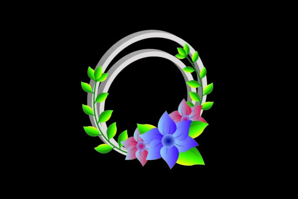 Three Dimensiaonal Round Floral Frame Graphic Illustrations By garnetastudio
