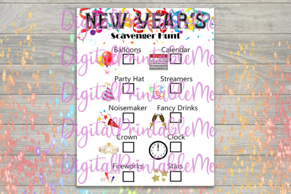 New Years Scavenger Hunt Kids Game