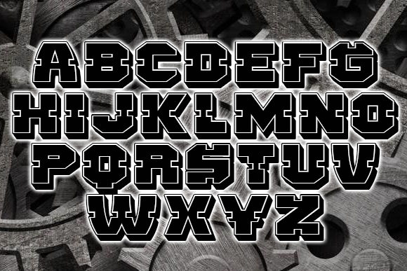 Mechanica Font PNG with transparent background - Preview 1