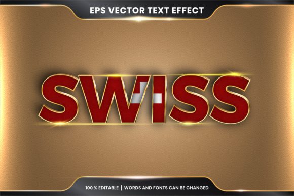 Editable Text Effect - Swiss with Flag Graphic Add-ons By visitindonesia