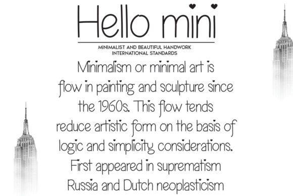 Hello Mini Font PNG with transparent background - Preview 1