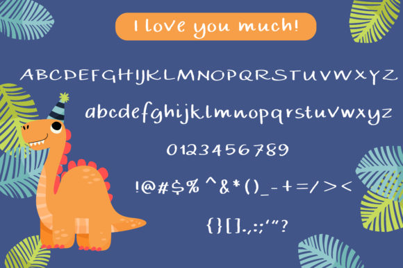 Kid Dinosaur Font PNG with transparent background - Preview 6