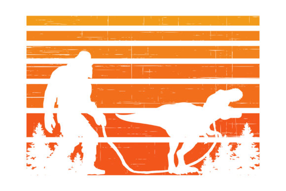 Bigfoot T-Rex Retro Sunset