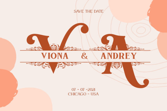 Mellica Monogram Font PNG with transparent background - Preview 2