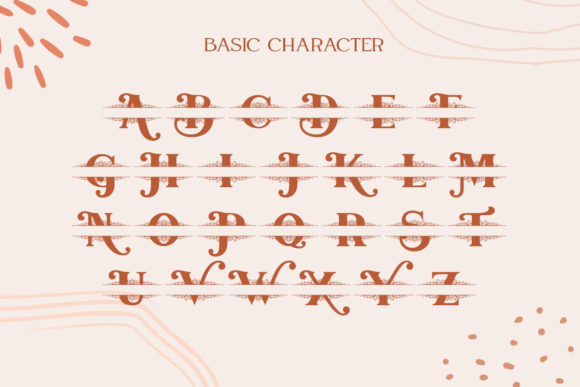 Mellica Monogram Font PNG with transparent background - Preview 4