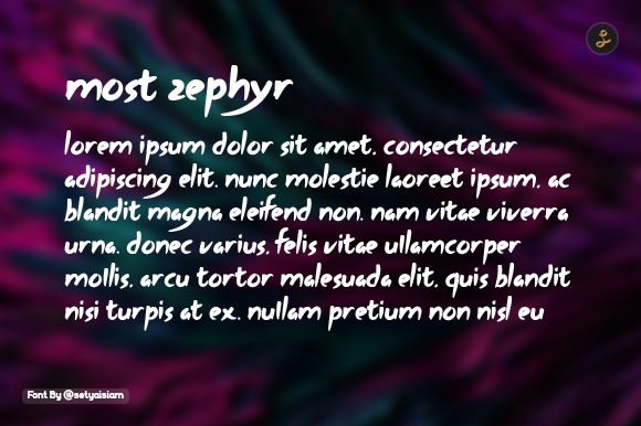 Most Zephyr Font PNG with transparent background - Preview 2